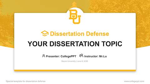 Baylor University Graduation Thesis Defense PPT Template