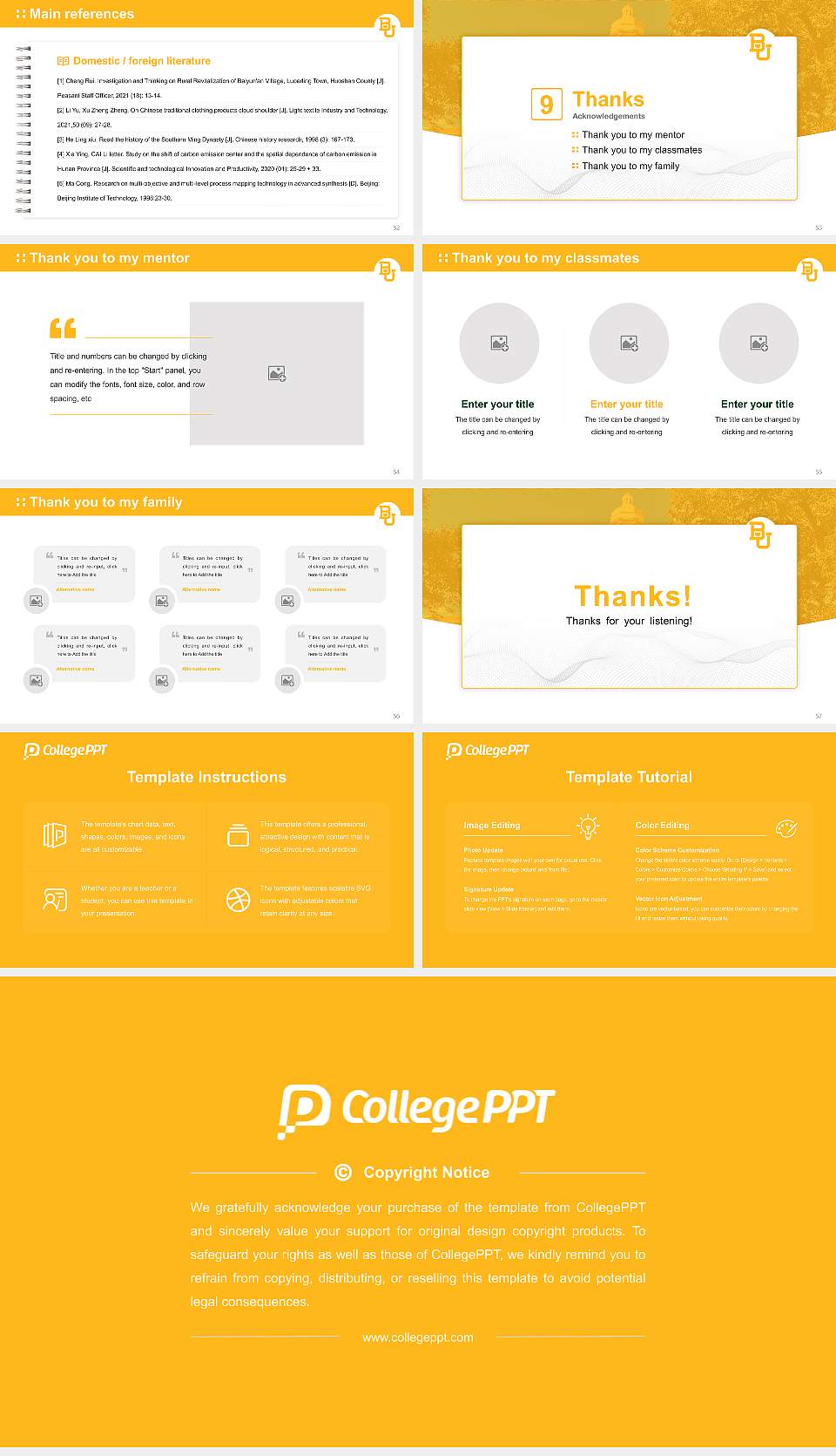 Baylor University Graduation Thesis Defense PPT Template16:9 ratio PPT effect preview image7