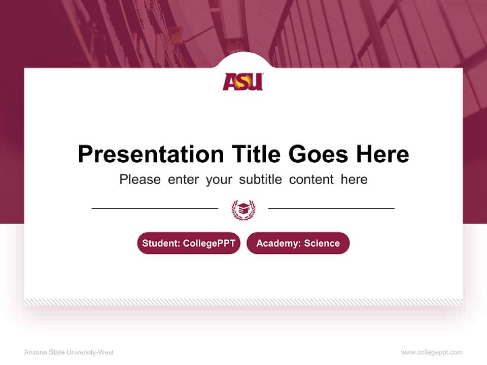 Arizona State University-West National Scholarship Defense PPT Template4:3 ratio PPT effect preview image4