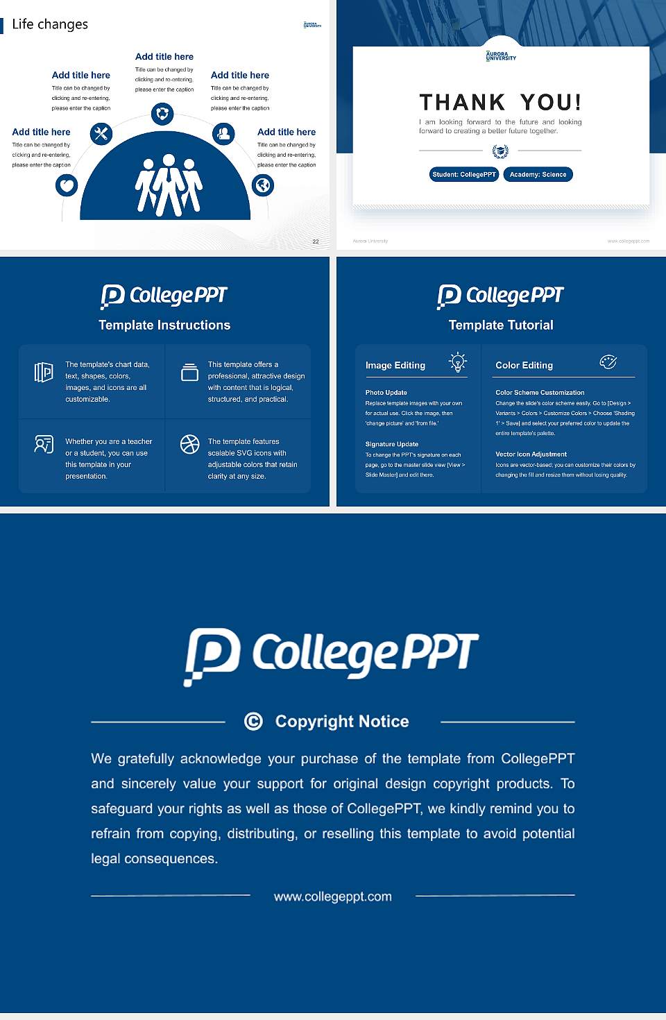Aurora University National Scholarship Defense PPT Template4:3 ratio PPT effect preview image4