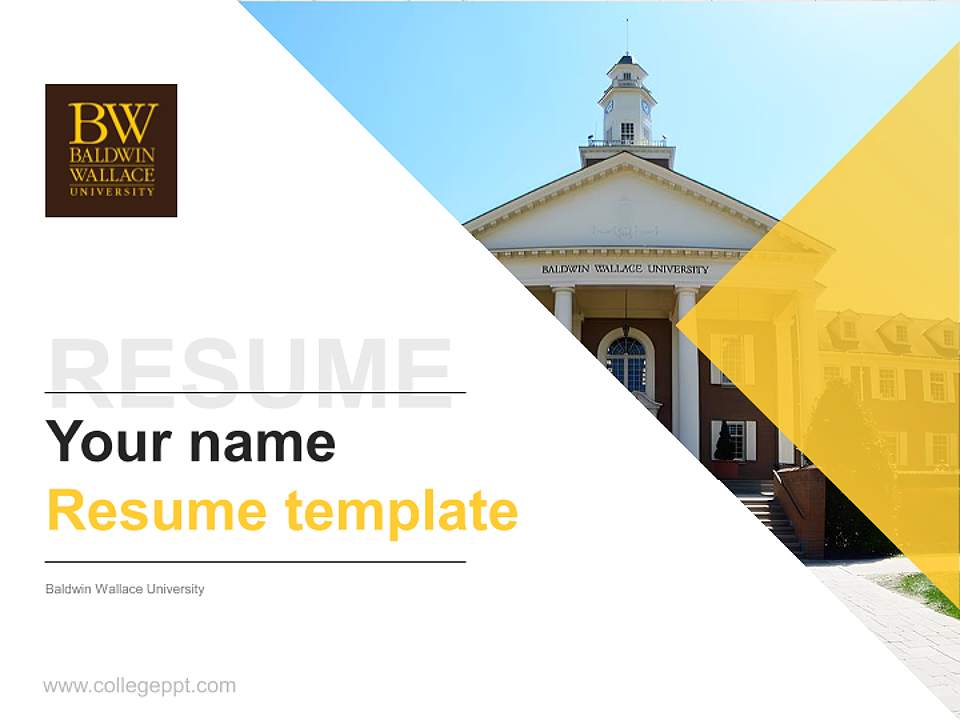 Baldwin Wallace University Resume PPT Template4:3 ratio PPT effect preview image5