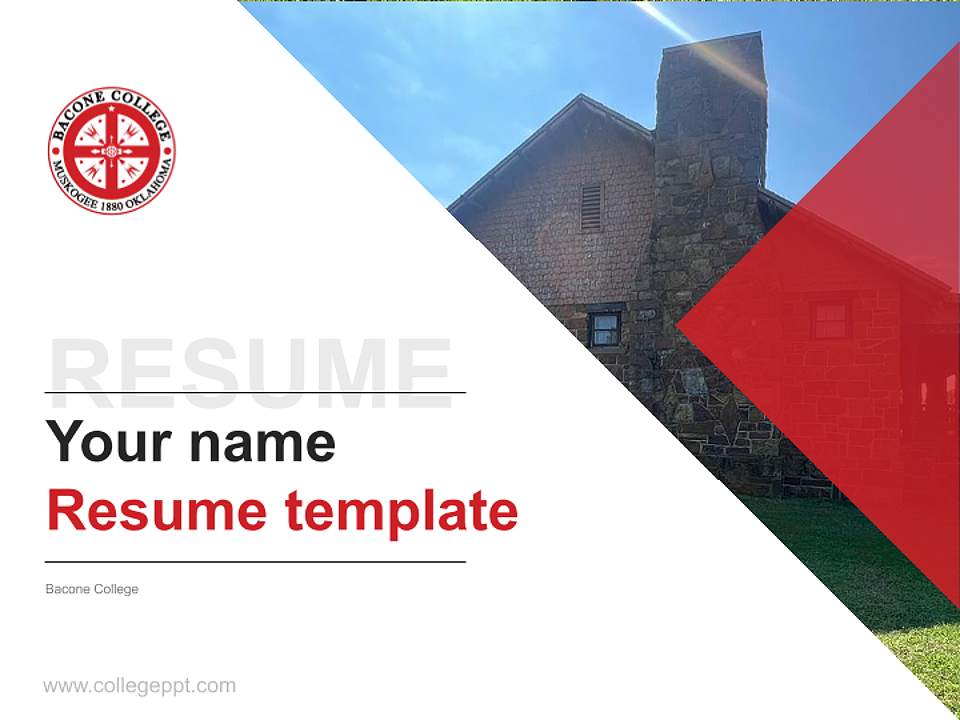 Bacone College Resume PPT Template4:3 ratio PPT effect preview image5