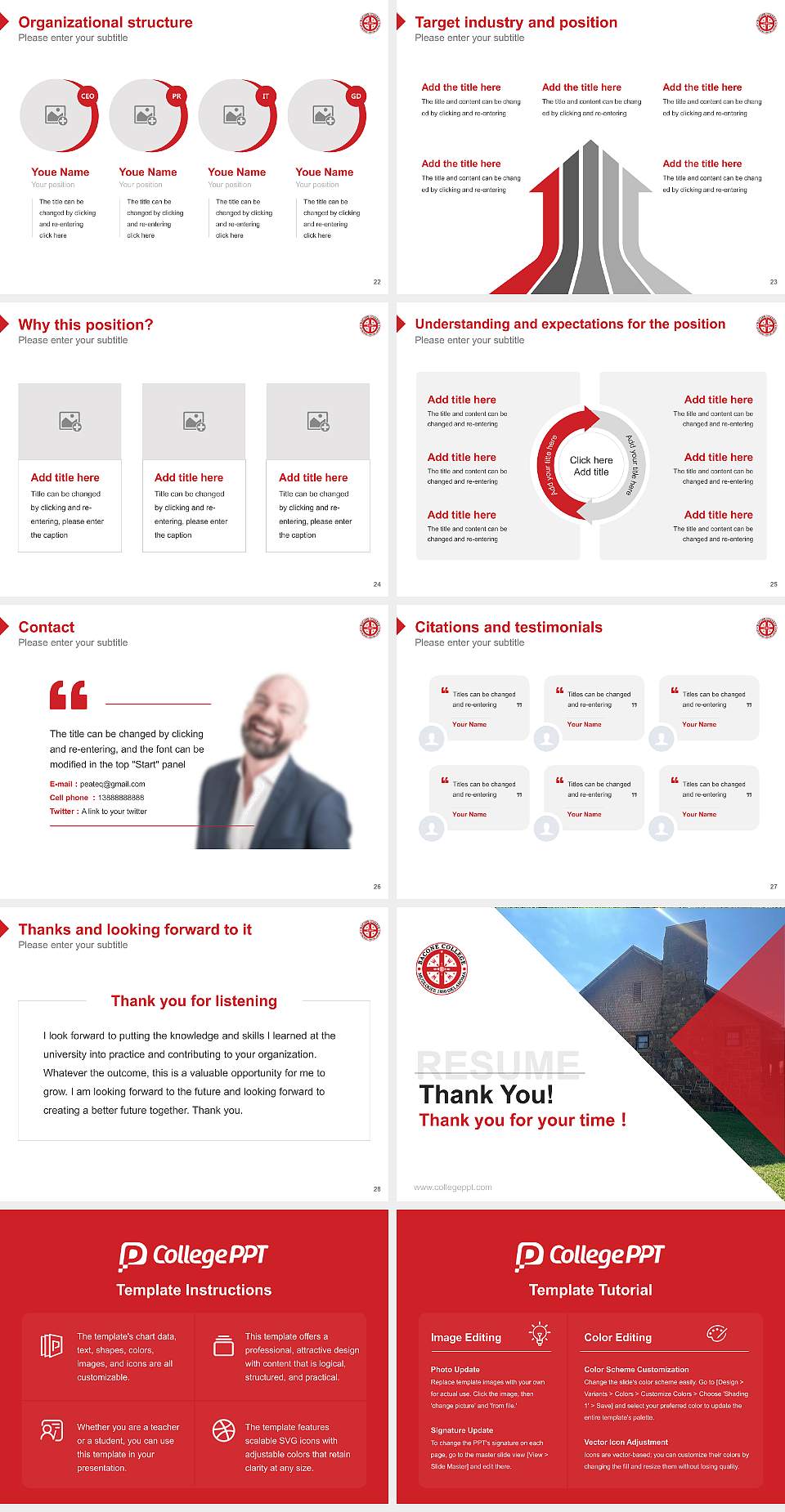 Bacone College Resume PPT Template4:3 ratio PPT effect preview image4