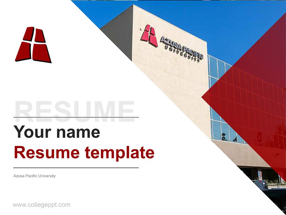 Azusa Pacific University Resume PPT Template4:3 ratio PPT effect preview image5