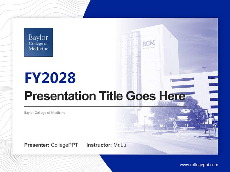 Baylor College of Medicine Academic Presentation/Research Findings Report PPT Template4:3 ratio PPT effect preview image5