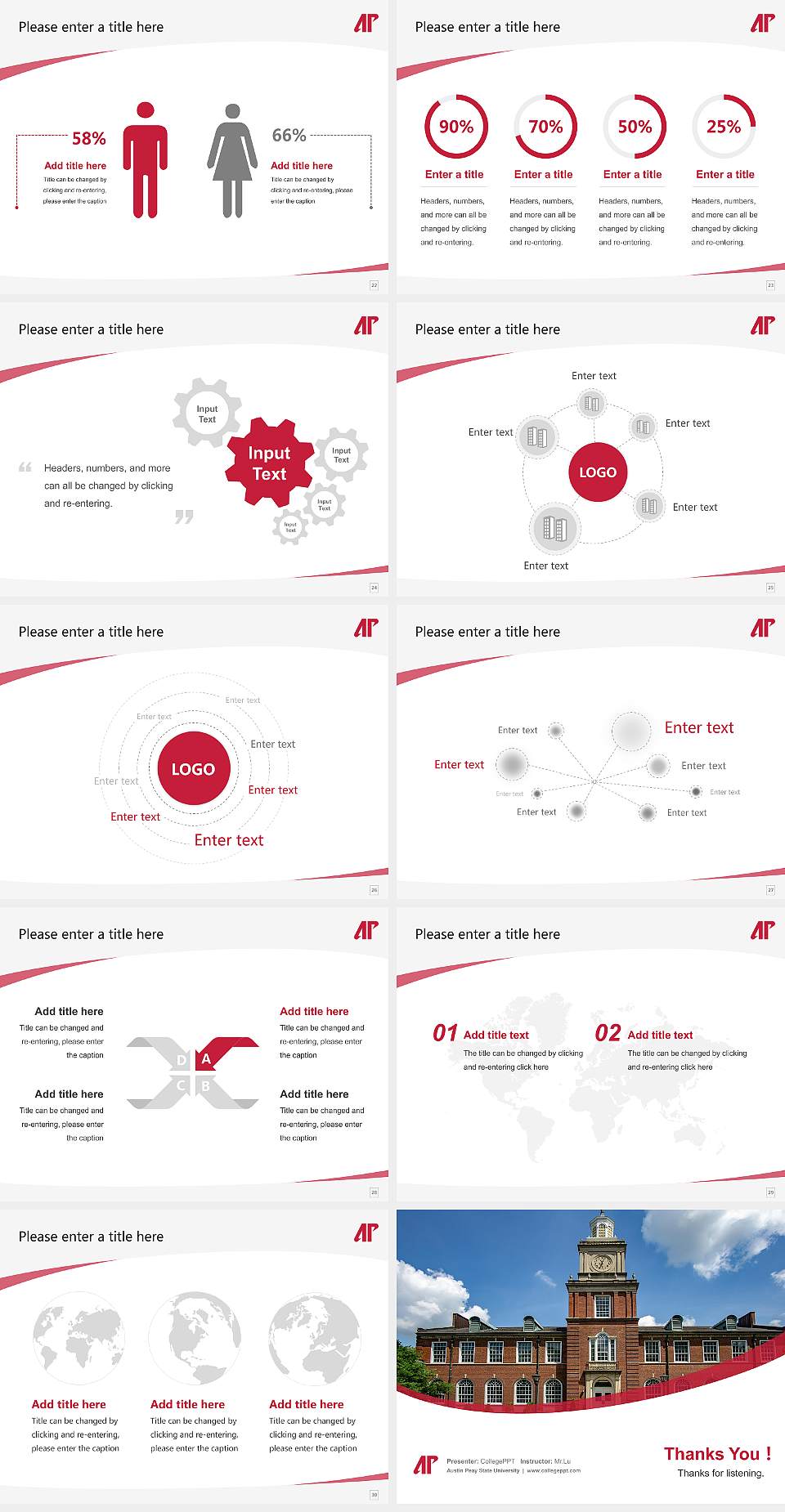 Austin Peay State University Course/Courseware Creation PPT Template4:3 ratio PPT effect preview image4