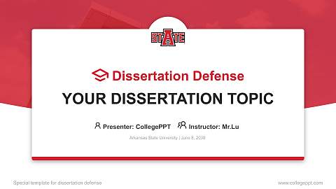 Arkansas State University Graduation Thesis Defense PPT Template