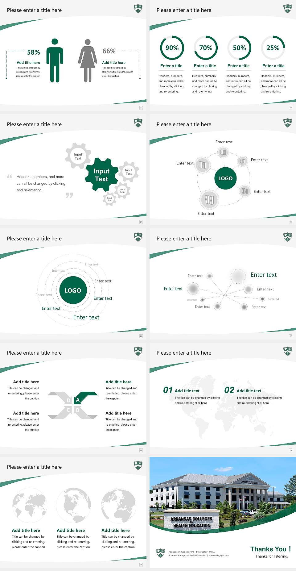 Arkansas Colleges of Health Education Course/Courseware Creation PPT Template4:3 ratio PPT effect preview image4
