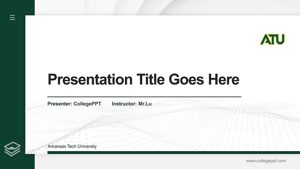 Arkansas Tech University Thesis Proposal/Graduation Defense PPT Template16:9 ratio PPT effect preview image