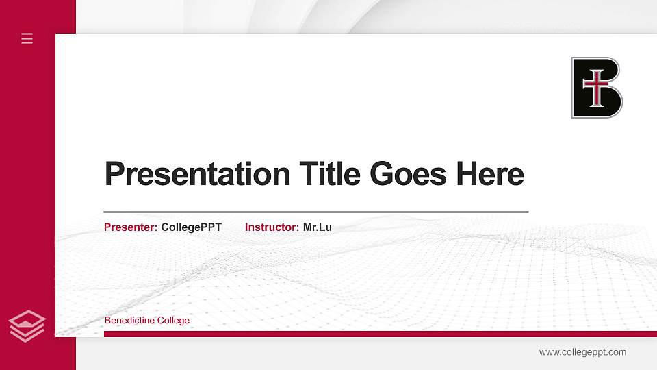 Benedictine College Thesis Proposal/Graduation Defense PPT Template16:9 ratio PPT effect preview image