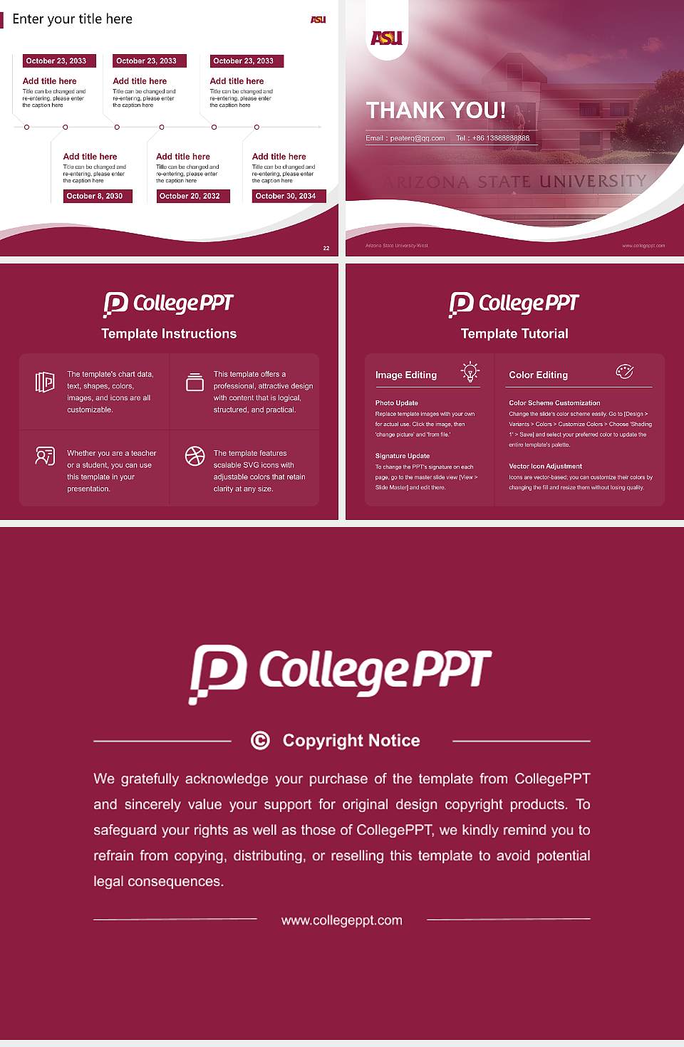 Arizona State University-West Lecture Sharing and Networking Event PPT Template4:3 ratio PPT effect preview image4