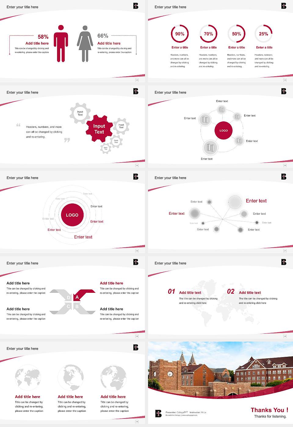 Benedictine College Course/Courseware Creation PPT Template16:9 ratio PPT effect preview image4