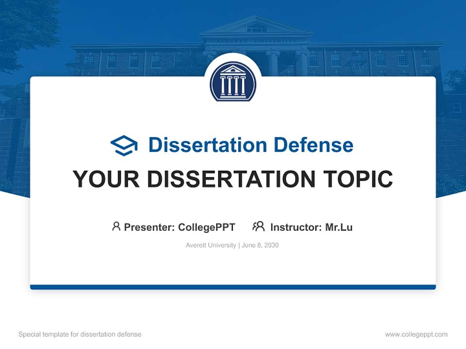 Averett University Graduation Thesis Defense PPT Template4:3 ratio PPT effect preview image7