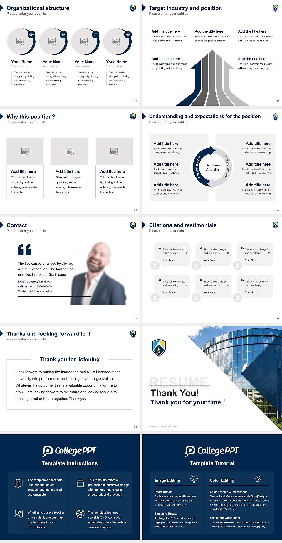 Arizona College-Dallas Resume PPT Template4:3 ratio PPT effect preview image4