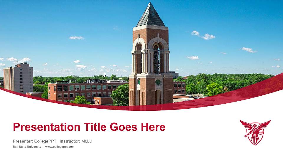 Ball State University Course/Courseware Creation PPT Template16:9 ratio PPT effect preview image