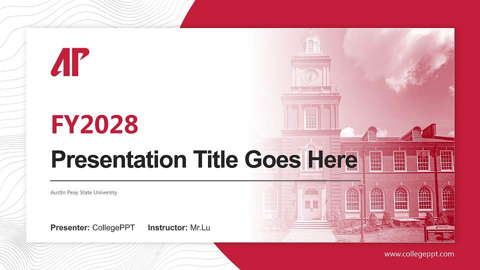 Austin Peay State University Academic Presentation/Research Findings Report PPT Template16:9 ratio PPT effect preview image