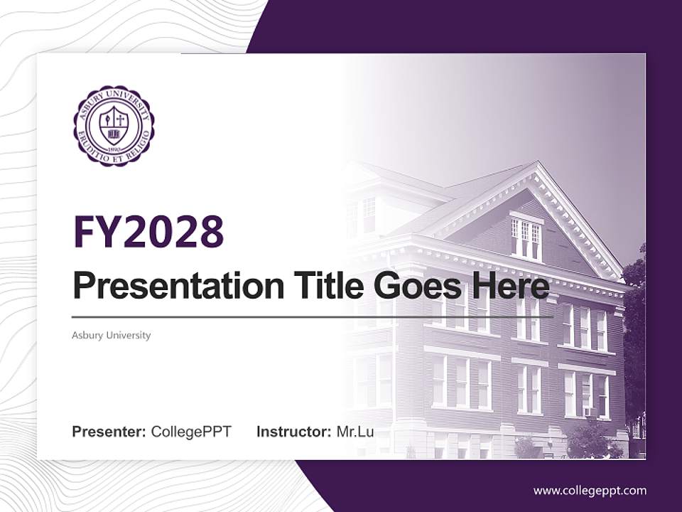 Asbury University Academic Presentation/Research Findings Report PPT Template4:3 ratio PPT effect preview image5