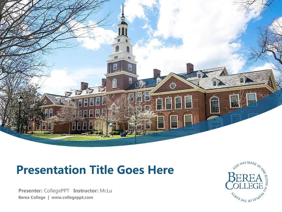 Berea College Course/Courseware Creation PPT Template4:3 ratio PPT effect preview image5