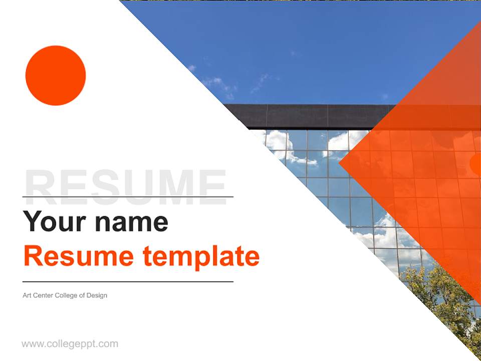 Art Center College of Design Resume PPT Template4:3 ratio PPT effect preview image5