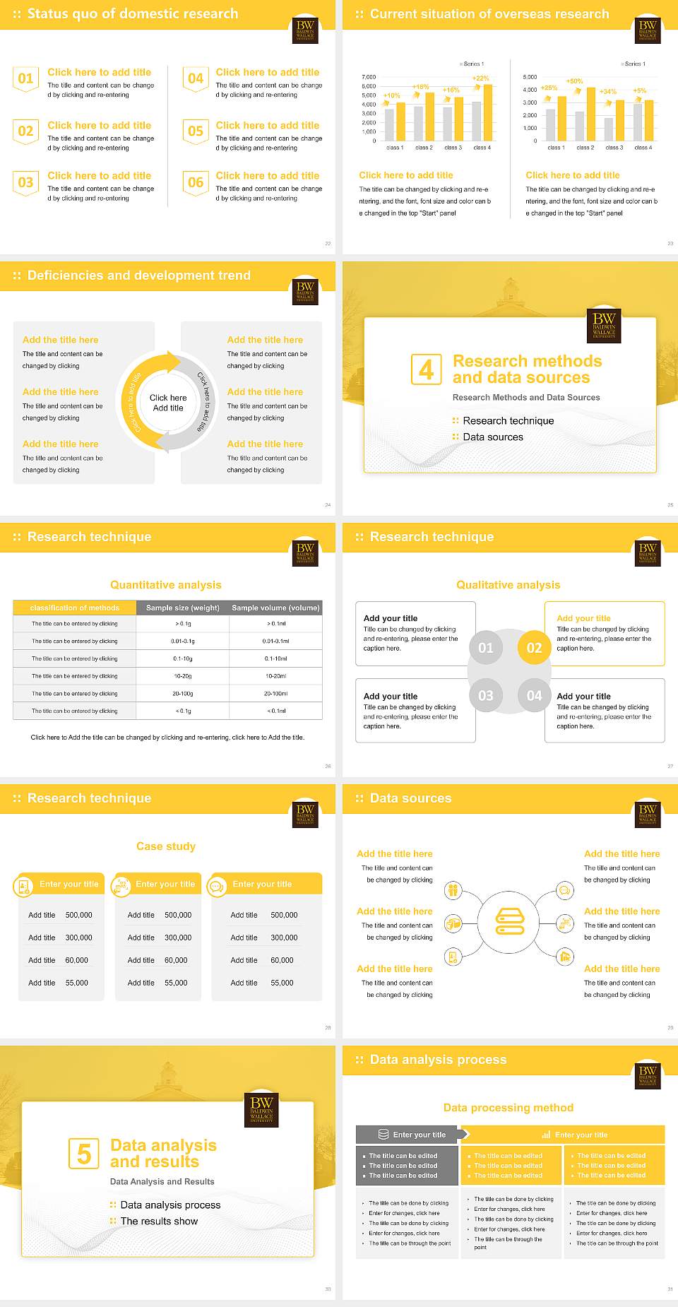 Baldwin Wallace University Graduation Thesis Defense PPT Template4:3 ratio PPT effect preview image4