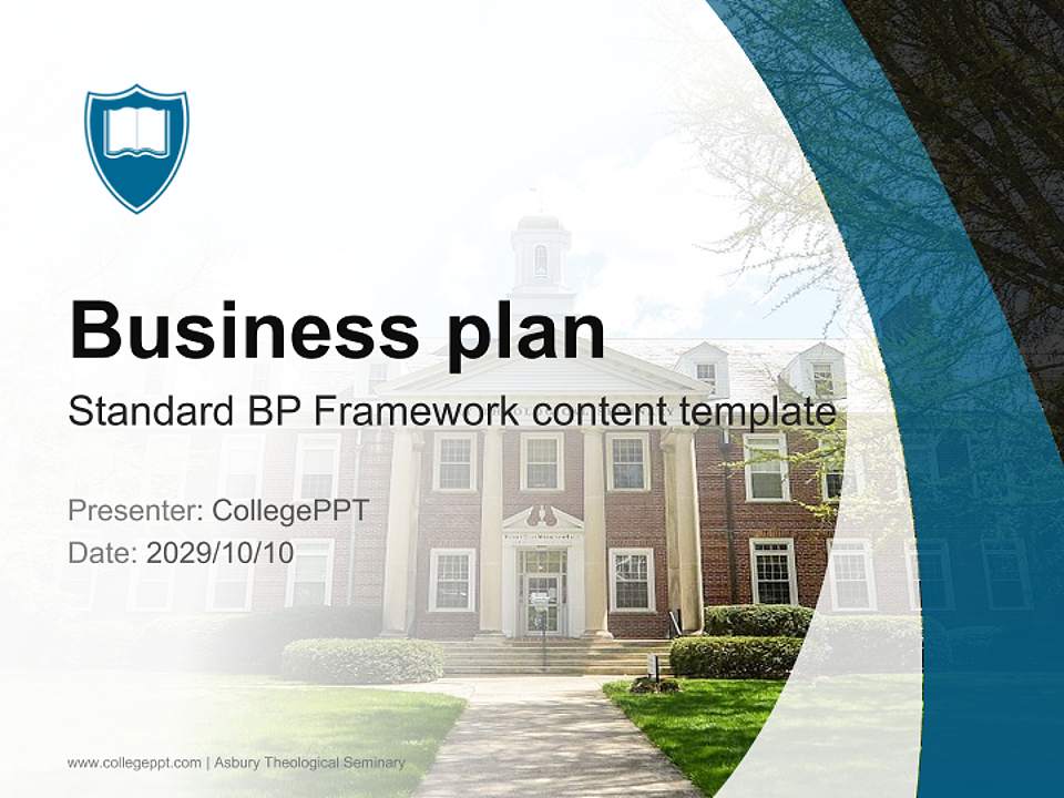 Asbury Theological Seminary Competition/Entrepreneurship Contest PPT Template4:3 ratio PPT effect preview image9