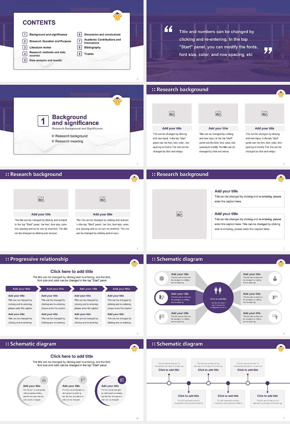 Bellevue University Graduation Thesis Defense PPT Template16:9 ratio PPT effect preview image2