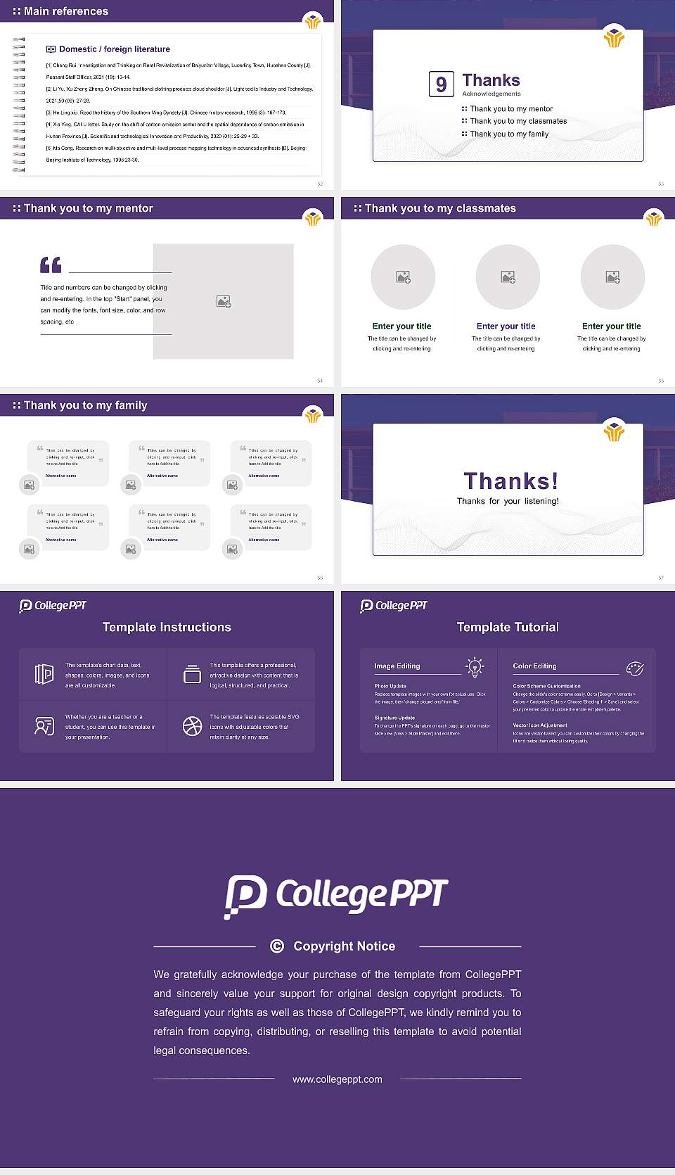 Bellevue University Graduation Thesis Defense PPT Template16:9 ratio PPT effect preview image7