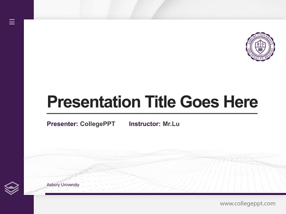 Asbury University Thesis Proposal/Graduation Defense PPT Template4:3 ratio PPT effect preview image5
