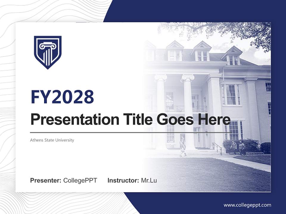 Athens State University Academic Presentation/Research Findings Report PPT Template4:3 ratio PPT effect preview image5