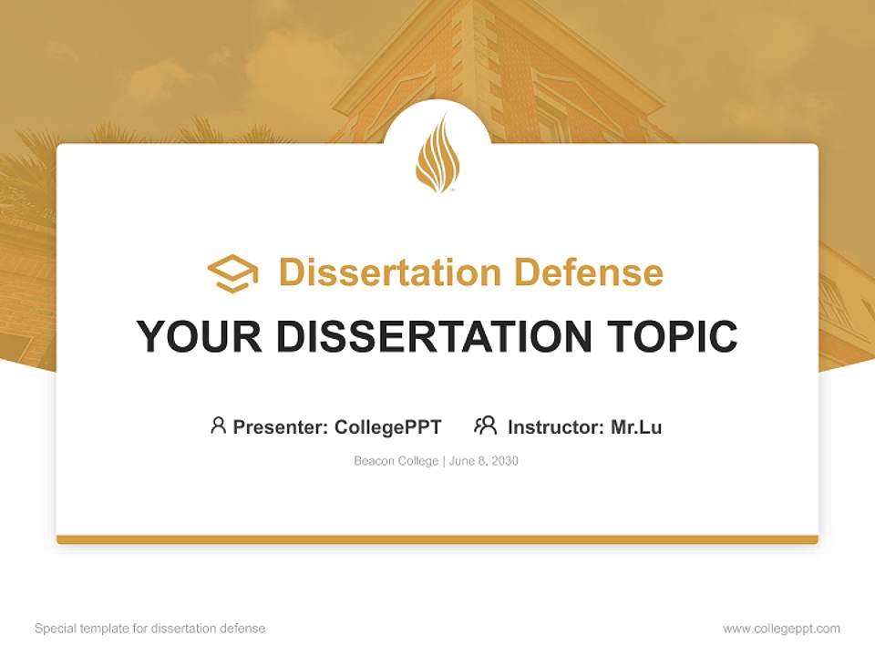 Beacon College Graduation Thesis Defense PPT Template4:3 ratio PPT effect preview image7