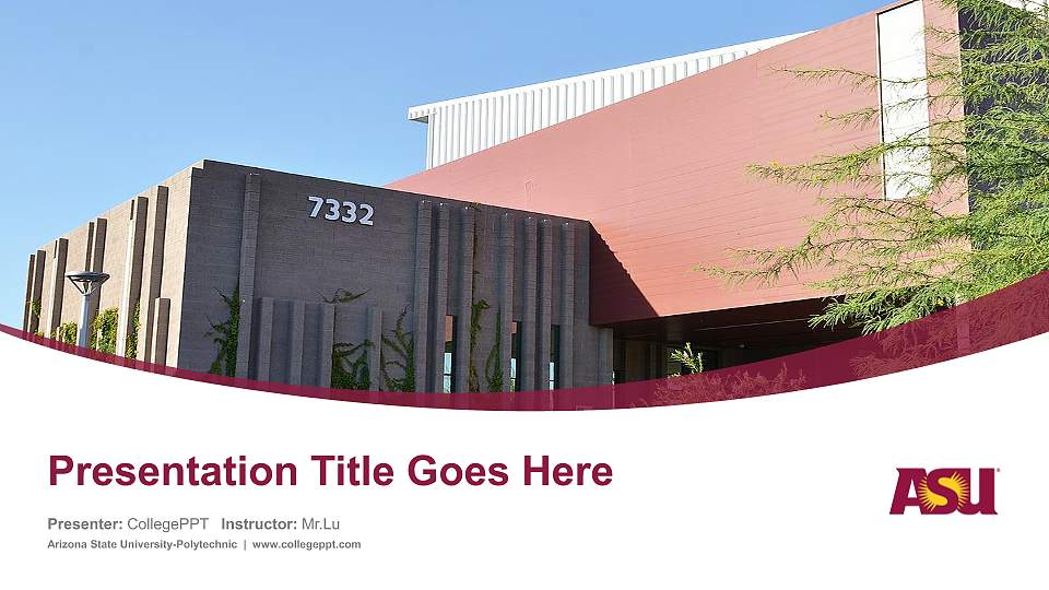 Arizona State University-Polytechnic Course/Courseware Creation PPT Template16:9 ratio PPT effect preview image