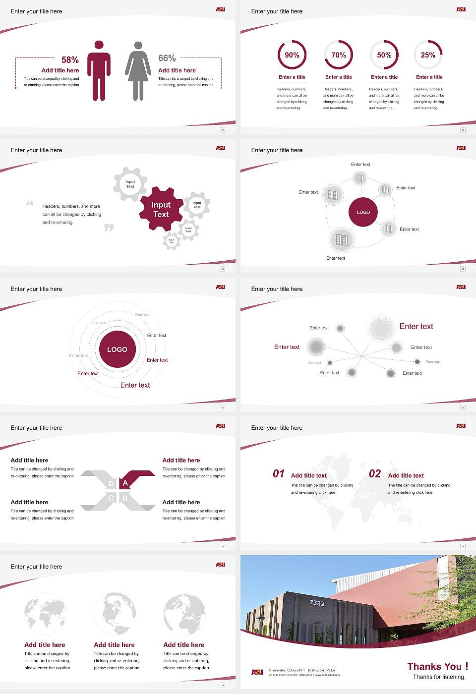 Arizona State University-Polytechnic Course/Courseware Creation PPT Template16:9 ratio PPT effect preview image4