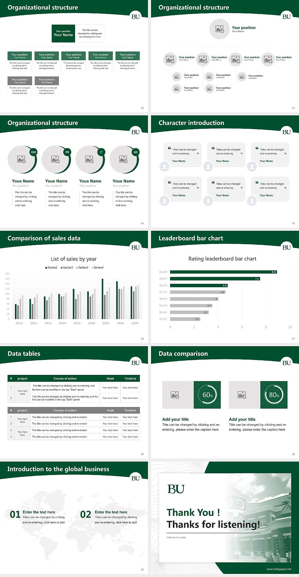 Belhaven University Academic Presentation/Research Findings Report PPT Template4:3 ratio PPT effect preview image4