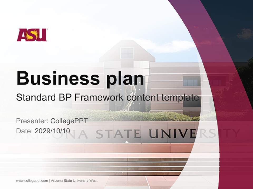 Arizona State University-West Competition/Entrepreneurship Contest PPT Template4:3 ratio PPT effect preview image9
