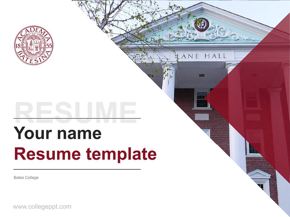 Bates College Resume PPT Template4:3 ratio PPT effect preview image5