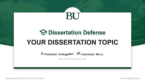 Belhaven University Graduation Thesis Defense PPT Template