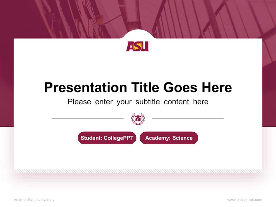 Arizona State University National Scholarship Defense PPT Template4:3 ratio PPT effect preview image4