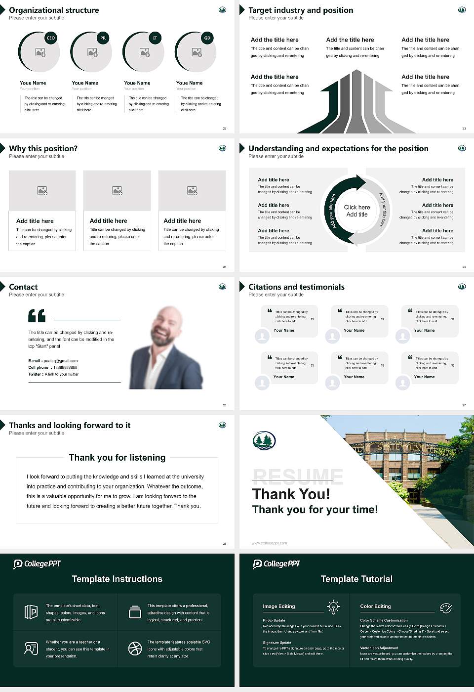 Bemidji State University Resume PPT Template16:9 ratio PPT effect preview image4