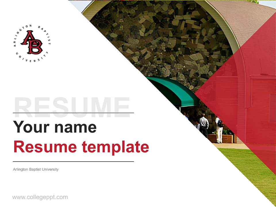 Arlington Baptist University Resume PPT Template4:3 ratio PPT effect preview image5