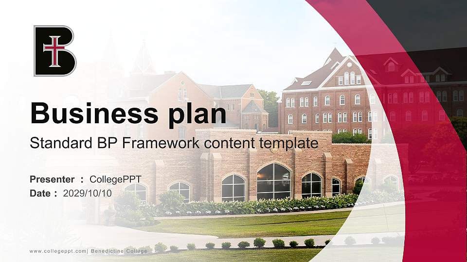 Benedictine College Competition/Entrepreneurship Contest PPT Template16:9 ratio PPT effect preview image