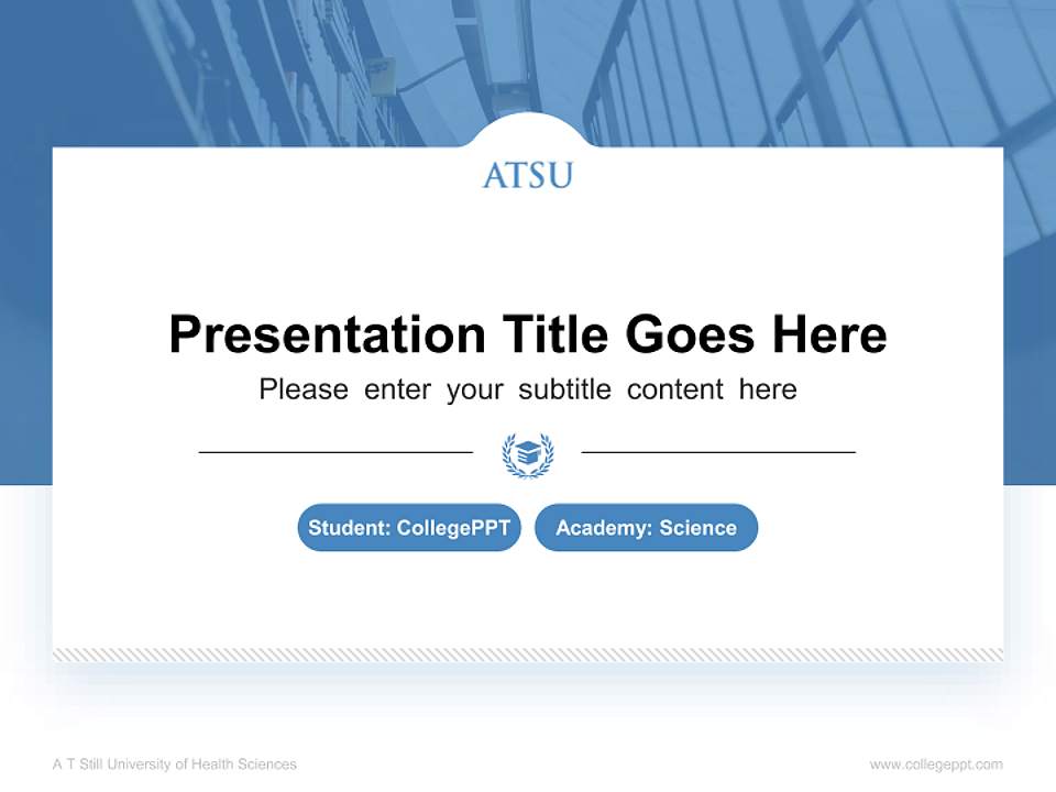 A T Still University of Health Sciences National Scholarship Defense PPT Template4:3 ratio PPT effect preview image4