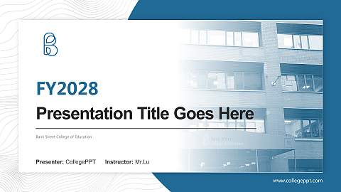 Bank Street College of Education Academic Presentation/Research Findings Report PPT Template