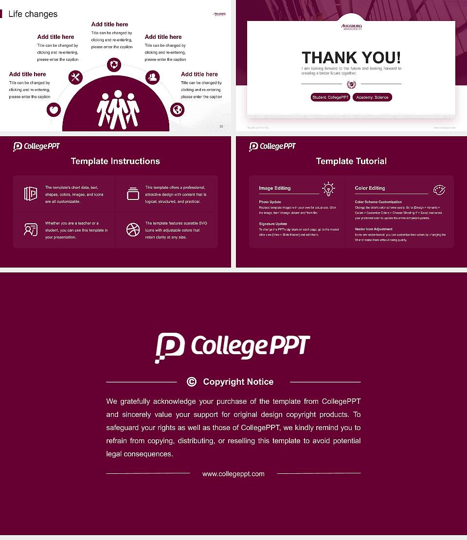 Augsburg University National Scholarship Defense PPT Template16:9 ratio PPT effect preview image4