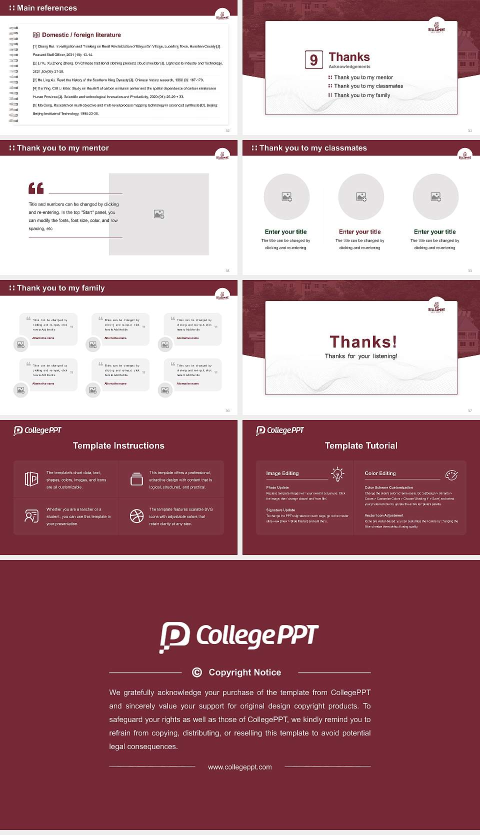 Bellarmine University Graduation Thesis Defense PPT Template16:9 ratio PPT effect preview image7