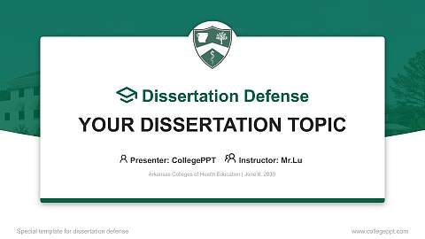 Arkansas Colleges of Health Education Graduation Thesis Defense PPT Template