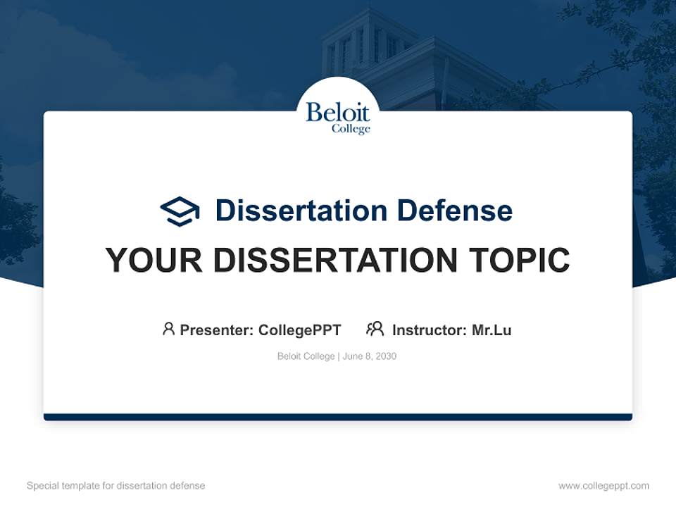 Beloit College Graduation Thesis Defense PPT Template4:3 ratio PPT effect preview image7