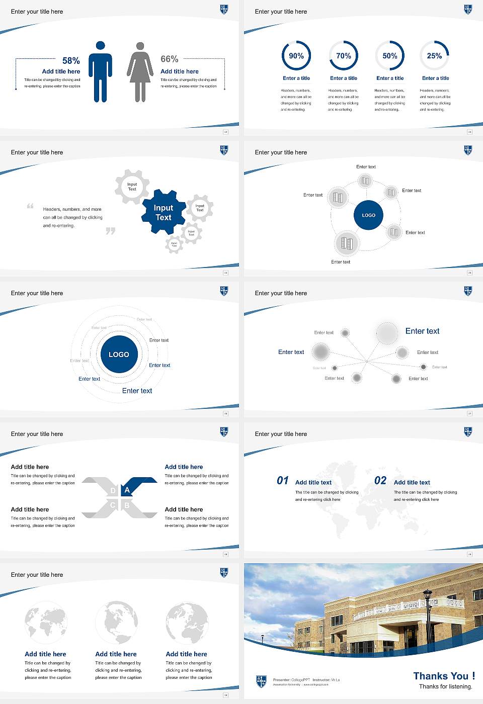 Assumption University Course/Courseware Creation PPT Template16:9 ratio PPT effect preview image4