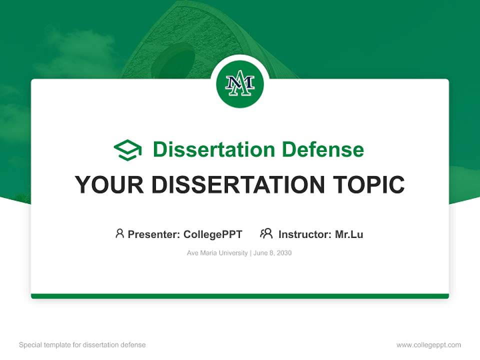 Ave Maria University Graduation Thesis Defense PPT Template4:3 ratio PPT effect preview image7