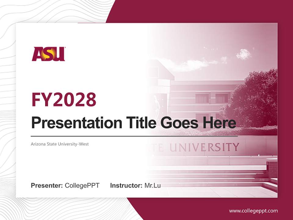 Arizona State University-West Academic Presentation/Research Findings Report PPT Template4:3 ratio PPT effect preview image5