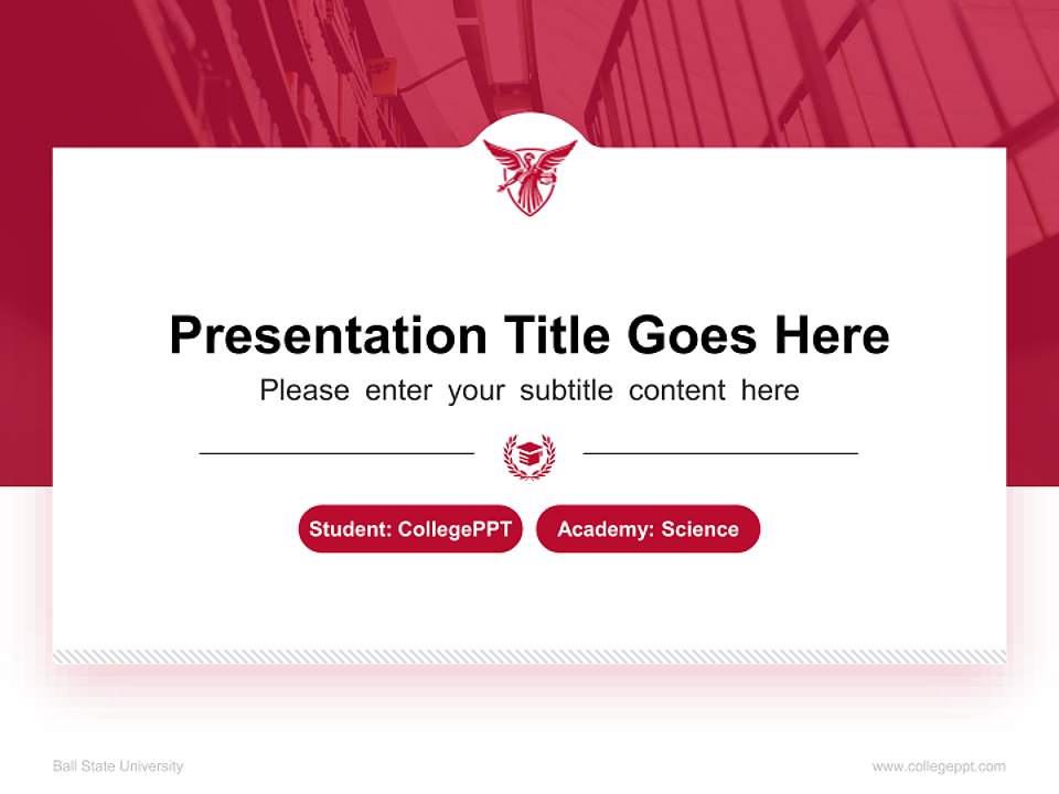 Ball State University National Scholarship Defense PPT Template4:3 ratio PPT effect preview image4